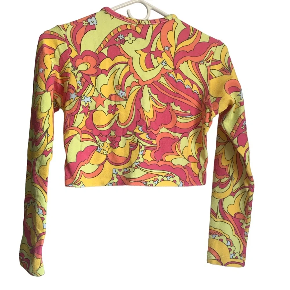 FRANKIES BIKINIS Neon Cheri Terry Cardigan size small